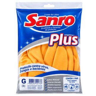 Luva de Borracha Sanro Plus Grande