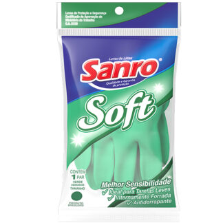 Luva de Borracha Sanro Soft Média