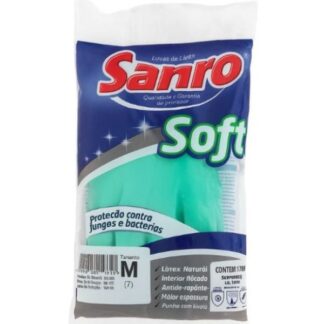 Luva de Borracha Sanro Soft Média