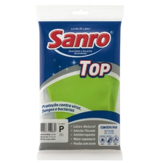 Luva de Borracha Sanro Top Pequena Verde