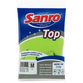 Luva de Borracha Sanro Top Média Verde