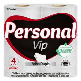 Papel Higiênico Folha Dupla Personal Vip 4Rolos 30mt