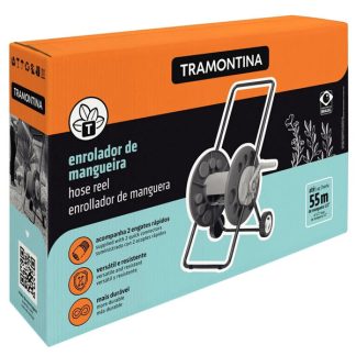 Enrolador de Mangueira Carrinho Plastico Tramontina