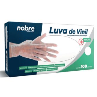 Luva Descartável Vinil S/ Pó Nobre Grande100Und