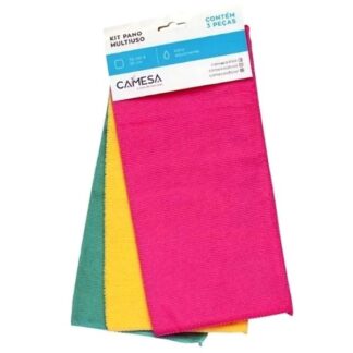 Pano Multiuso Microfibra 30x30cm Camesa 3und