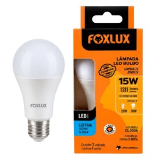 Lâmpada Led Bulbo 15W Branca 6500k FoxLux