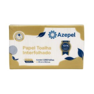 Papel Toalha Interfolha Folha Dupla 1000Fl Azepel 100% Celulose