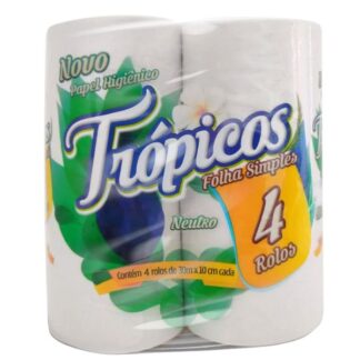 Papel Higiênico Folha Simples Trópicos 4 Rolos